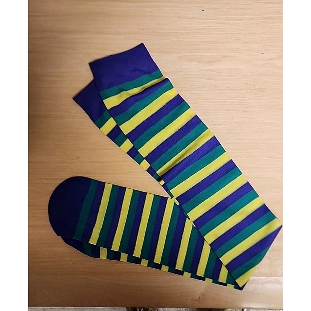 New Orleans Mardi Gras Purple/Green/Gold Long Thin Socks New Orleans Mardi Gras